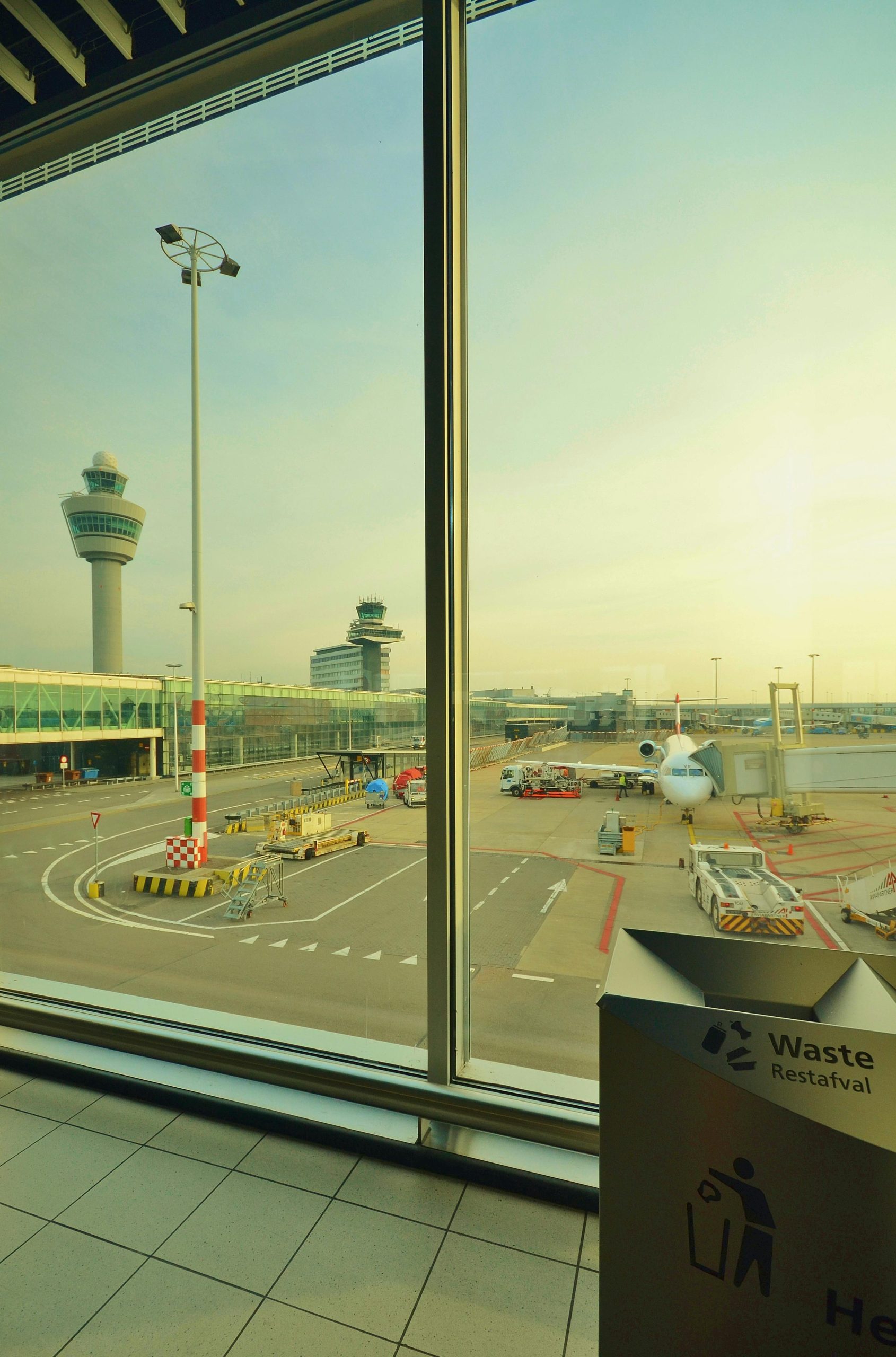 airport runway seen from terminal window