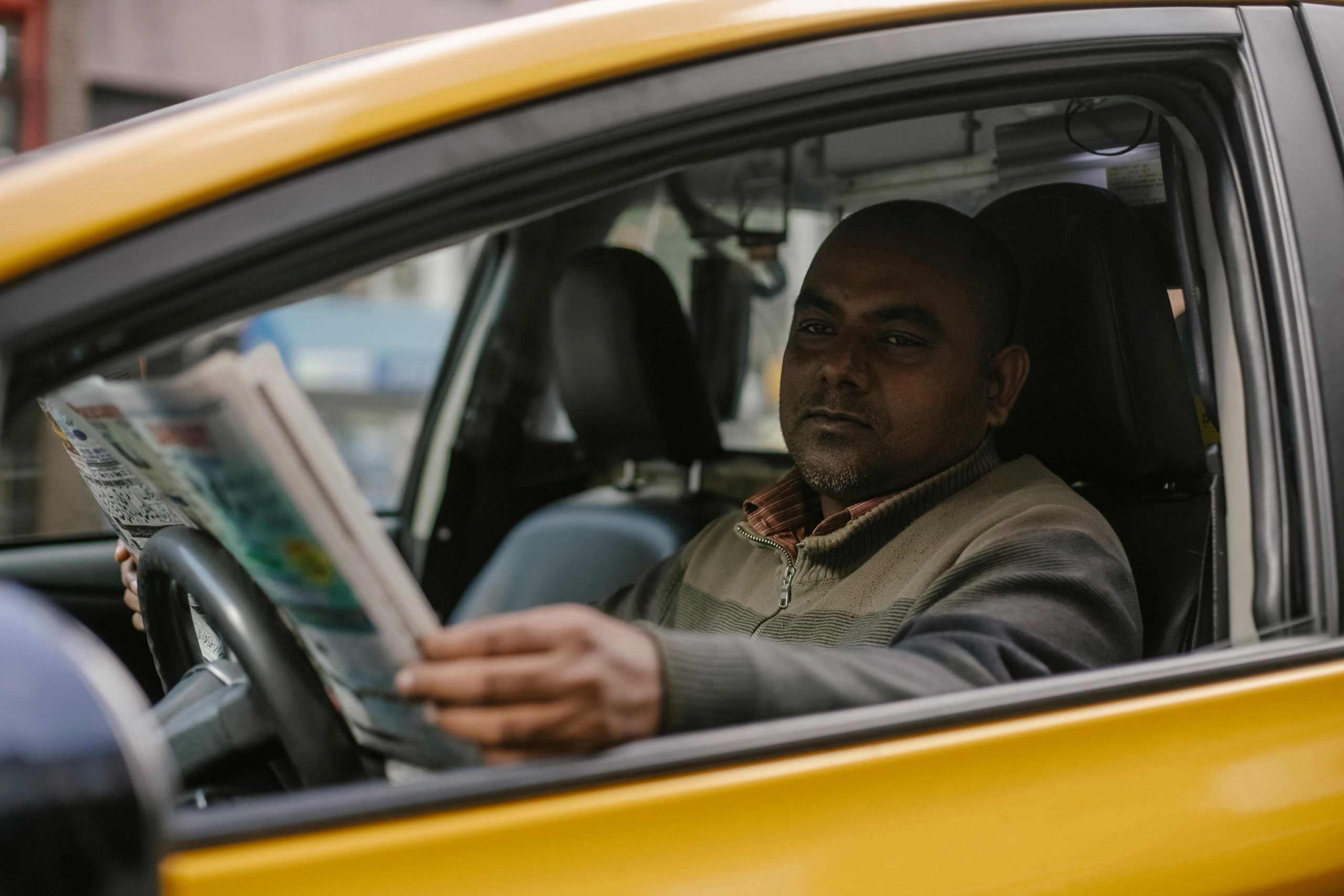 professional driver waiting for client